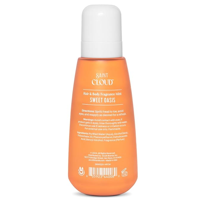 Saint Cloud Sweet Oasis Hair & Body Fragrance Mist w/Pistachio, Jasmine, Salted Caramel & Vanilla | Long-lasting, Refreshing, and Luxurious Scent for Head-to-Toe Freshness, 8 Fl Oz