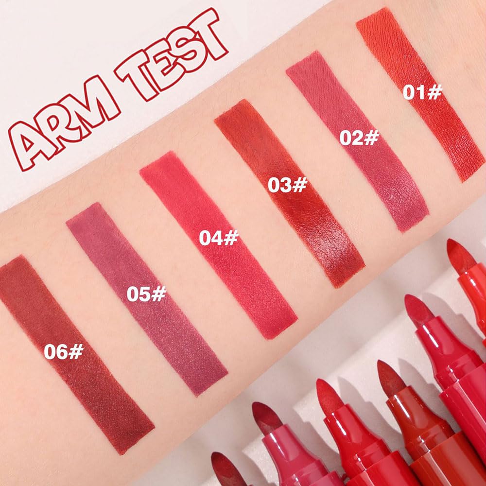 Lip Stain, Waterproof lip tint, Matte Color Look, Longlasting All Day Wear Lip Color, Smudge Proof Natural Finish, Precise Chisel Tip Marker,non sticky lip gloss,kiss proof lip color 01#