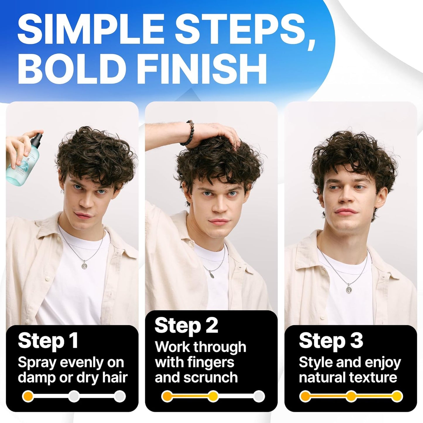 Sea Salt Spray for Men & Women – Texture for Beach Waves, Hair Volumizer, Strong Hold Hairspray, Travel Size Curl, Texturizing Finishing Spray, Extra Hold Hair Styling Mist