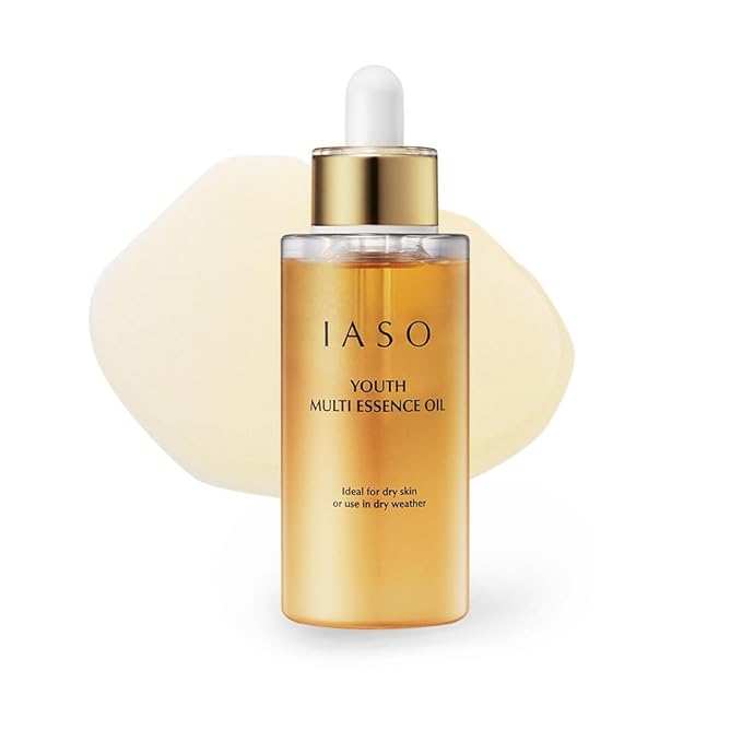 IASO Youth Multi Essence Oil | Korean Face & Body Oil with Retinol, Jojoba, Rosehip & Squalane | Lightweight Hydration & Radiance Boost for All Skin Types, 1 oz