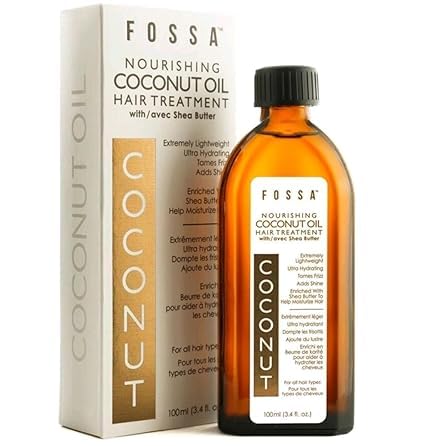 Fossa Nourishing Coconut Oil Hair Treatment with Shea Butter | Lightweight, Paraben Free, Prevents Split Ends, Reduces Breakage, Adds Shine & Frizz Control for All Hair Types | 100ml, 3.4 fl. oz.