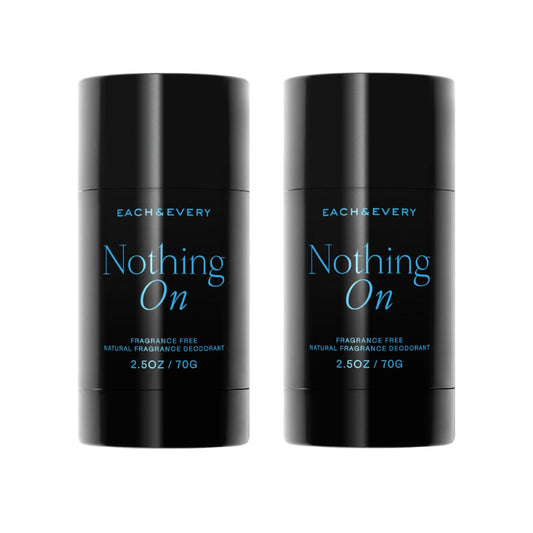 Each & Every Aluminum Free Deodorant for Men & Women, Unscented - Fragrance-Free All Natural Deodorant for Sensitive Skin, EWG Verified - Clean, Baking Soda-Free, Plant-Based Fragrance - 2.5oz, 2 Pack