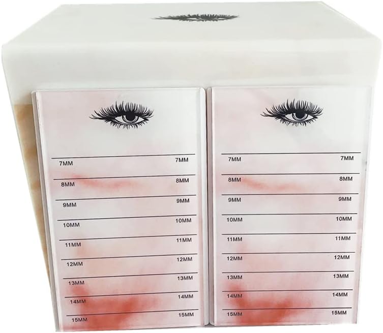 10 Layers Acrylic Eyelash Storage Box, Makeup Eyelashes Extension Close-Packed Display with 10 Pallets, Grafting False Eyelashes Glue Pallet Holder Display Organizer (Marble Yellow)