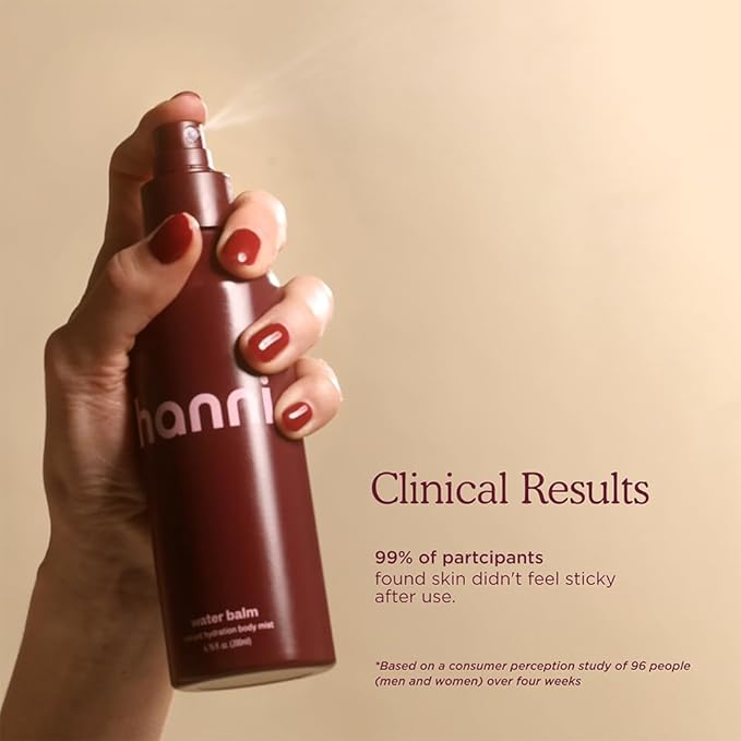 HANNI Water Balm Hydrating Body Mist, Moisturizer Spray with Hyaluronic Acid for All Skin Types, Lotion Replacement, 200 mL / 6.76 fl oz