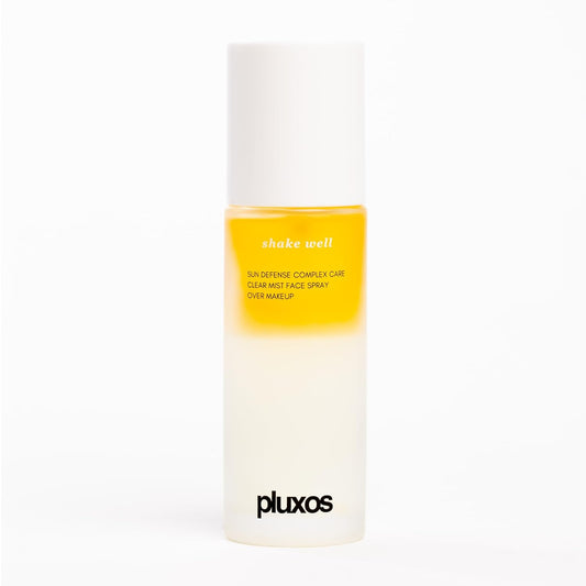 | PLUXOS 47 | SUNSCREEN + SKINCARE SPF 47 FACE MIST SPRAY (Unscented) | SUN DEFENSE COMPLEX CARE | Apply Over Makeup, Broad Spectrum, Clear, Light, Vegan, Hydrate, Fight Acne, Anti-Aging, Cell Repair