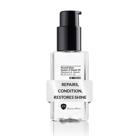 Number 4 Hair Oil, Fluoro5 Elixir Restore & Repair, Anti Frizz Serum for Damaged Hair, 2.0 oz – N4 Hair Care
