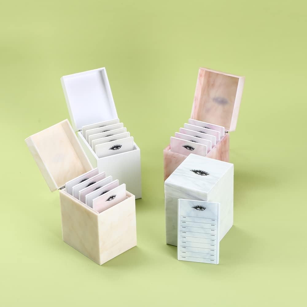 5 Layers Acrylic Eyelash Storage Box, Makeup Eyelashes Extension Close-Packed Display with 5 Pallets, Grafting False Eyelashes Glue Pallet Holder Display Organizer (5 Layers White)