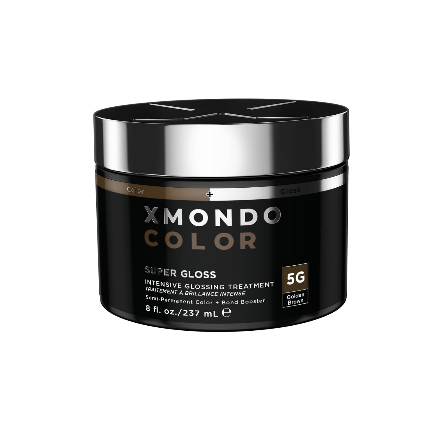XMONDO Color Super Gloss Golden Brown Semi-Permanent Hair Dye, Vegan Formula Color Depositing Hair Mask with Plant-Based Protein for Nourishment, Revitalization, and Repair, 8 Fl. Oz