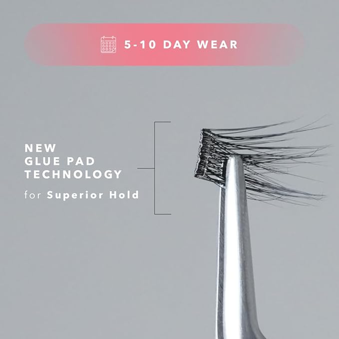 Silly George Pop-On Lashes - DIY 1-Step Pre-Glued Faux Eyelash Clusters, Natural Look Extensions, Black - Flutter, 5-7 Pair Set, Pack of 60 Clusters