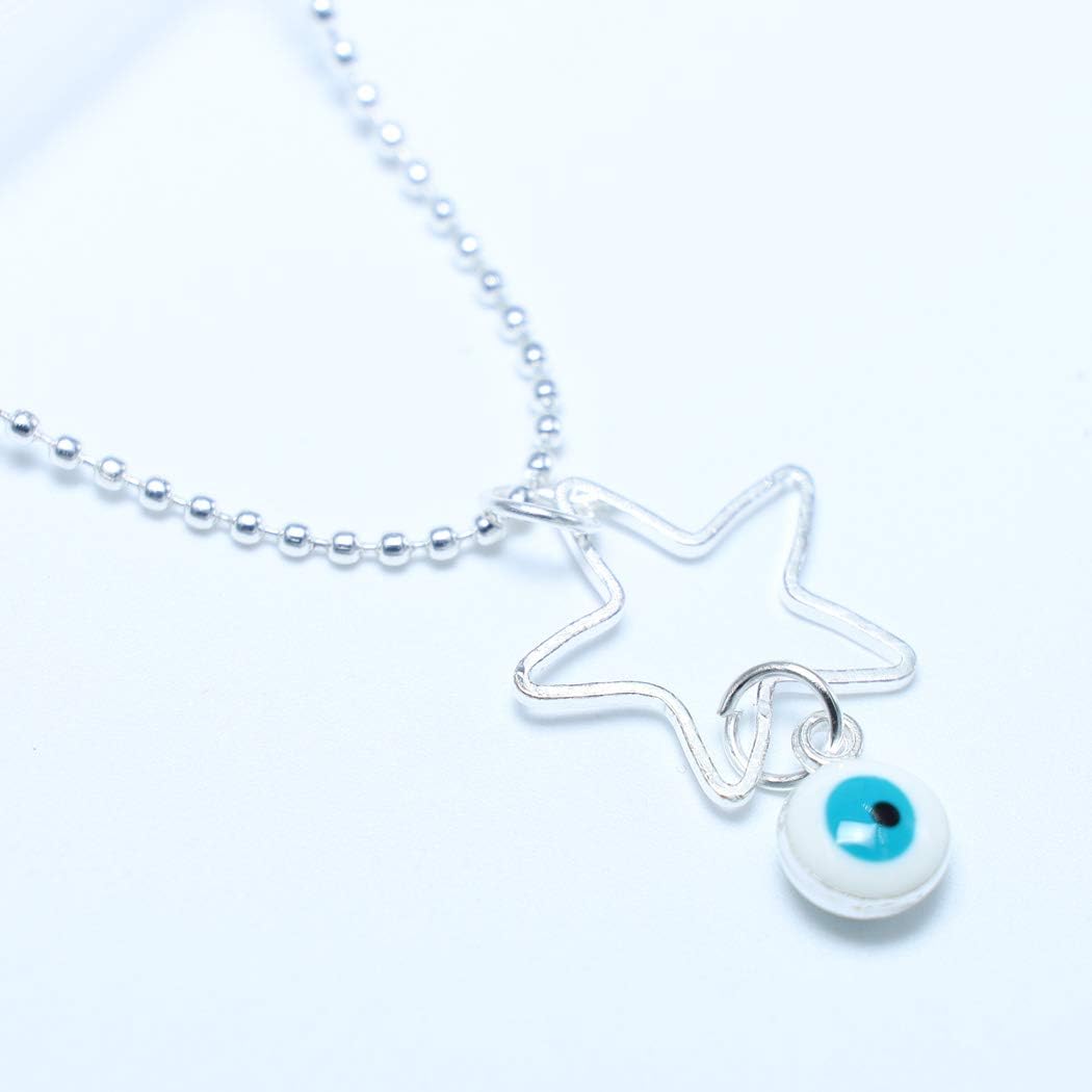 Bohemian Multi-layer Necklace with Hollow Star Demon Eye Pendant Fashion Layered Necklaces Chain Jewelry for women and girls