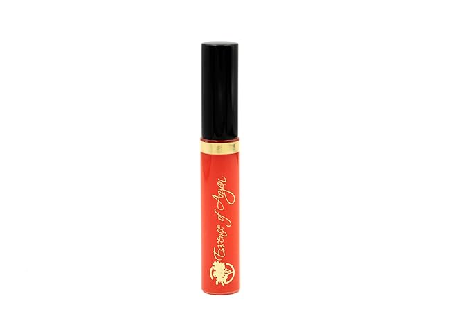 Essence Of Argan Clear Red Lip Gloss with Moroccan Argan Oil to Moisturize and Plump your Lips – Revitalized Lip Care to Eliminate Dryness - Clear Glossy Finish 0.25oz