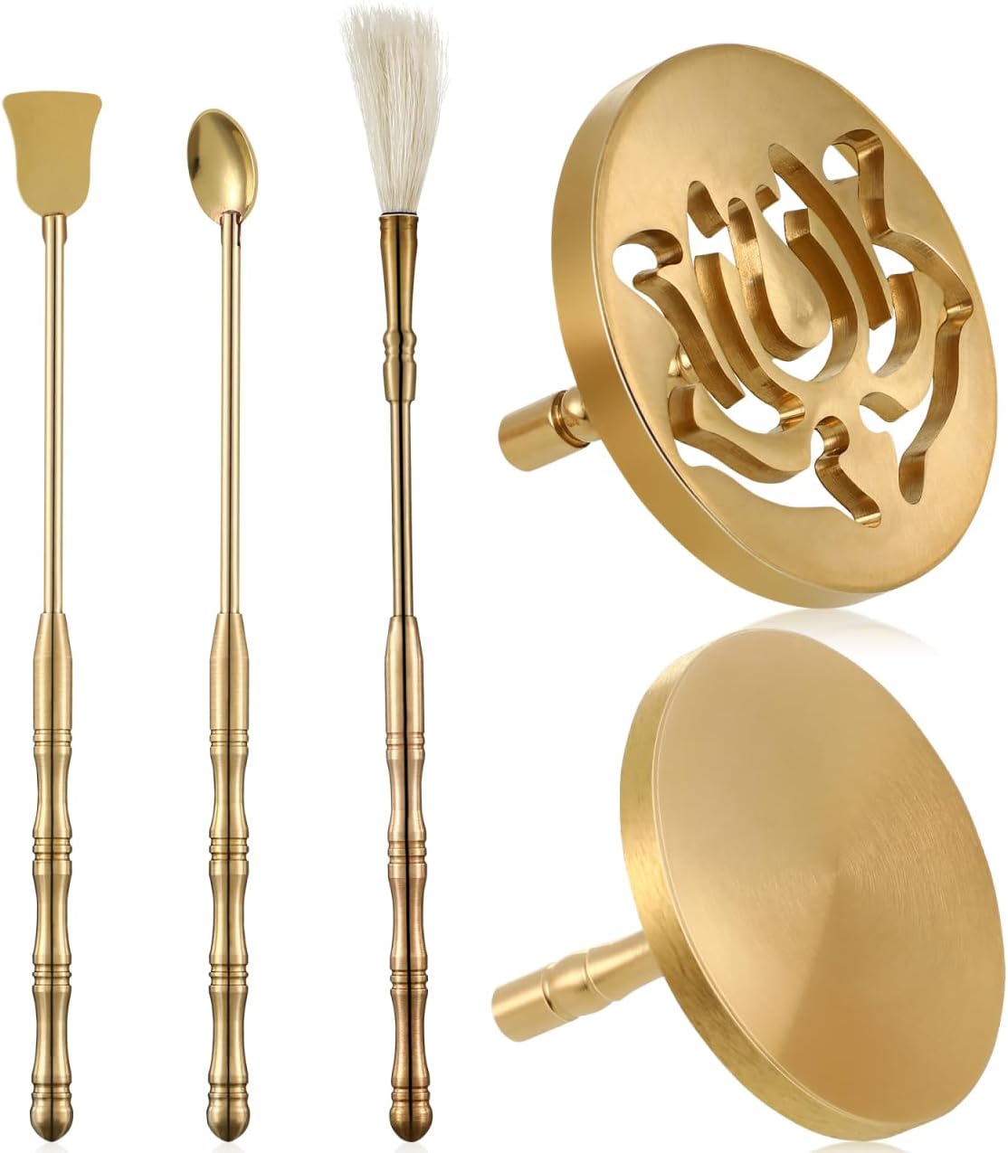 DOITOOL 5 Pcs Incense Making Kit Chinese Incense Burner Mold Premium Accessories for Aromatherapy Yoga Meditation Relaxation-Golden