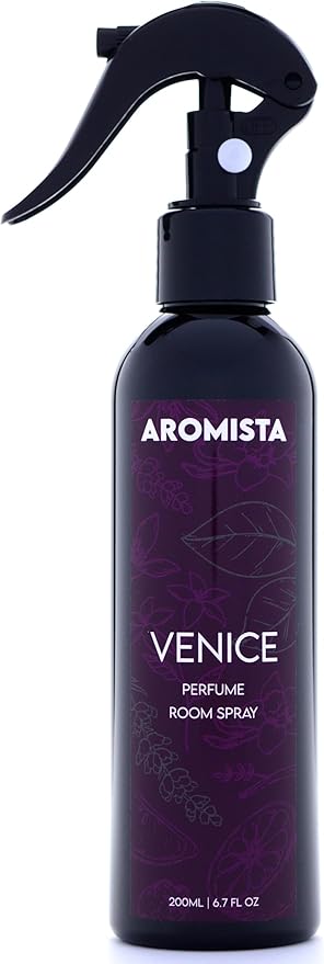 Venice Vanilla Jasmine Tangerine Room Spray 6.7 Fl Oz Car Air Freshener Perfume Fabric and Linen Mist Luxury Fragrance Spray Home Scent