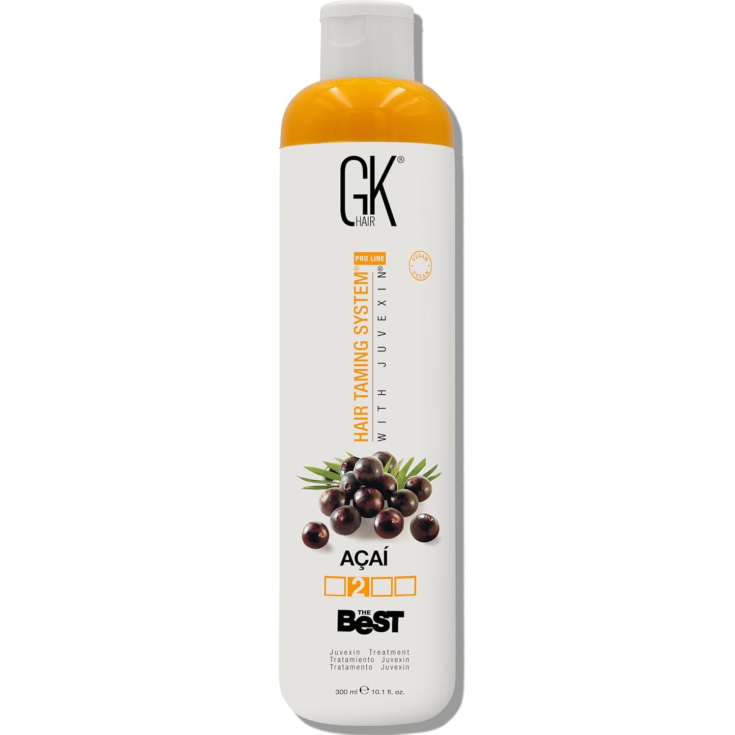 GK HAIR Global Keratin The Best ACAI (33.8 Fl Oz/1000ml) Smoothing Keratin Hair Treatment - Professional Brazilian Complex Blowout Straightening For Silky Smooth & Frizz Free Hair