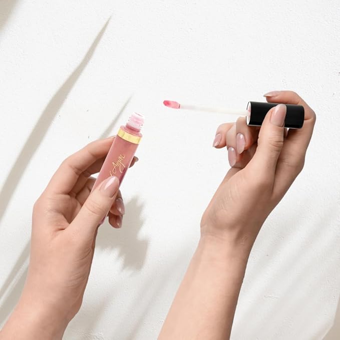 Essence Of Argan Pink Bronze Lip Gloss with Moroccan Argan Oil to Moisturize and Plump your Lips – Lip Care to Eliminate Dryness - Pink Bronze Glossy Finish 0.25oz