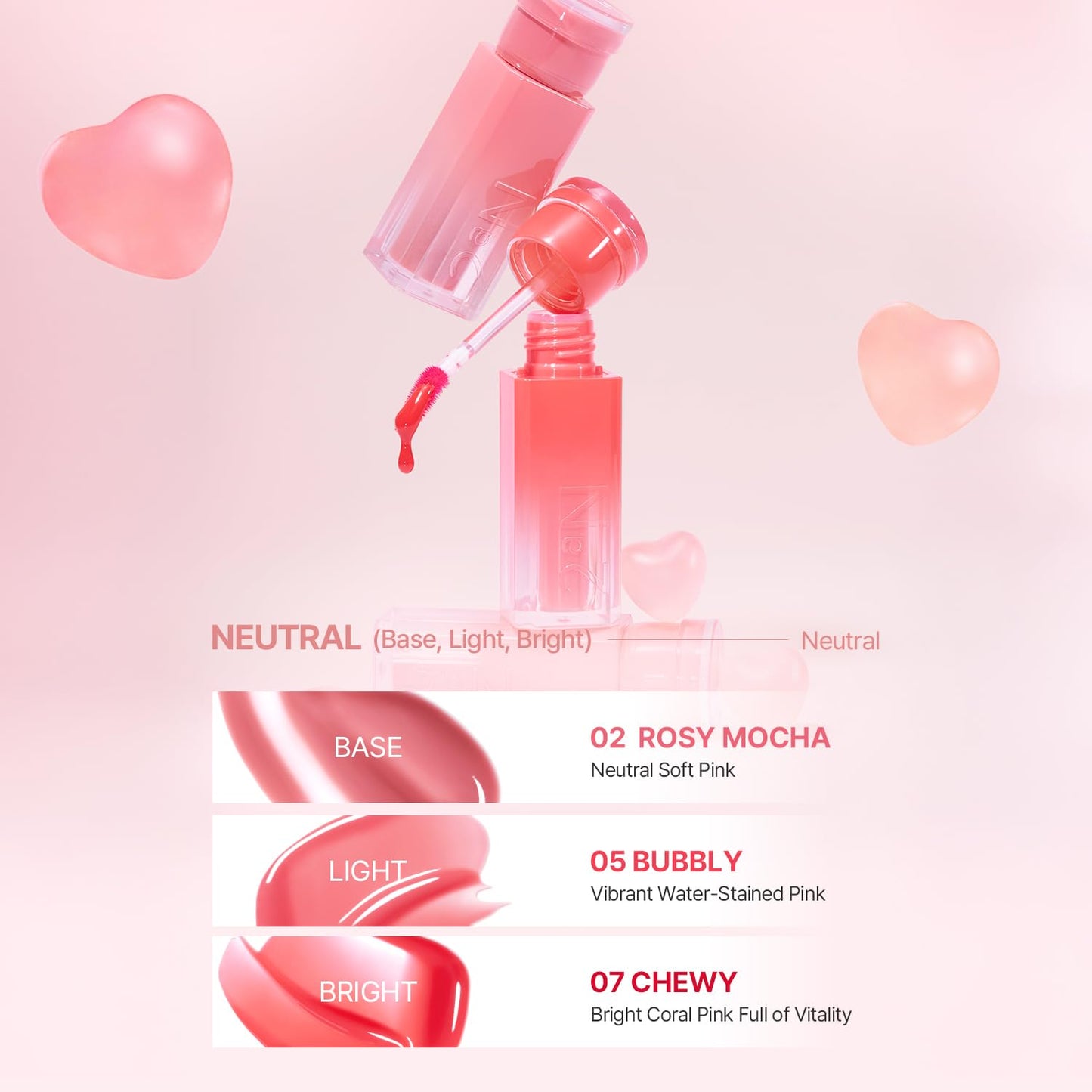 2aN Glaze Bouncing Tint – Lightweight, Moisturizing Lip Tint with High-Shine Finish, Smooth, Light Plumping, Comfortable Wear, Korean Makeup (Bubbly, 0.16 oz)