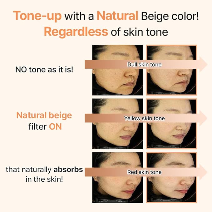 MAKE P:REM Glow Beige Tone Up Sunscreen, Foundation-Free Mineral Sun Care, Skin Tone Correction, Lightweight, Korean Sunscreen, Korean Skin Care, SPF 50, 1.69 fl.oz. (50ml)