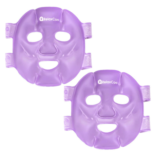 Cold Face Eye Mask Ice Pack Reduce Face Puff,Dark Circles,Gel Hot Cold Compress,Face SPA for Woman Sleeping, Pressure, Headaches, Skin Care, 2 Pack, Purple
