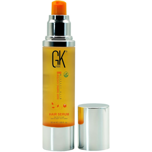 GK HAIR Vegan Keratin Hair oil Anti frizz Hair Serum-1.69 Fl Oz 100% Organic Argan Oil Hydrating Strength Shine Dry Damaged Repair and shine Moistures Nourishment & Weightless Styling All Hair Types