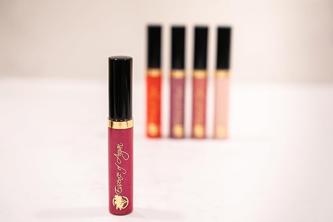 Essence Of Argan Cheery Rose Lip Gloss with Moroccan Argan Oil to Moisturize and Plump your Lips – Lip Care to Eliminate Dryness - Cherry Rose Matte Effect 0.25oz