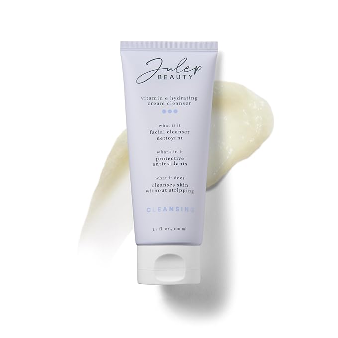 Julep Vitamin E Hydrating Cream Cleanser, Daily Face Wash with Ceramide NP & Essential Oils, Antioxidant Formula for Hydrated, Balanced Skin, 3.4 fl oz