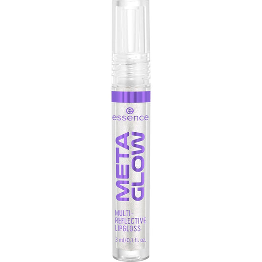 essence | Meta Glow Multi-Reflective Lip Gloss | Iridescent Shimmer, Holographic, Non-Sticky & Comfortable | Vegan & Cruelty Free (01 | Cyber Space)