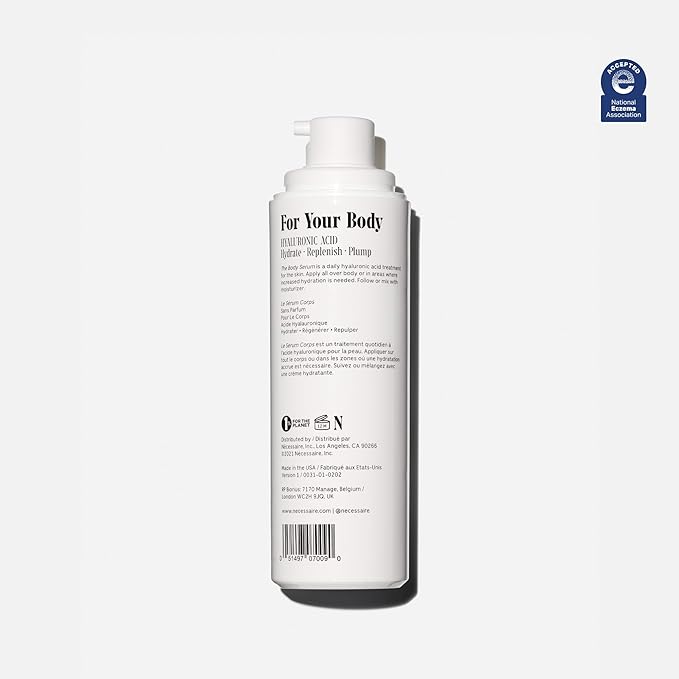 Nécessaire The Body Serum - Hydrating Serum With Hyaluronic Acid, Niacinamide + Ceramides. Dermatologist-Tested. Hypoallergenic. Approved By The National Eczema Association. 150 ml / 5.1 fl oz.