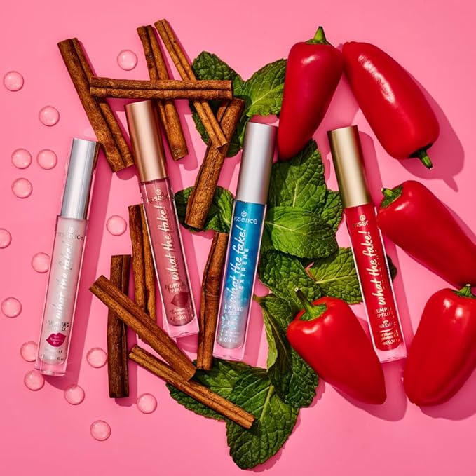 essence | What the Fake! Extreme Plumping Lip Filler (02 | Ice Ice Baby) | Glossy, Non-Sticky Finish with Peppermint Oil, Hyaluronic Acid, & Vitamin E | Vegan & Cruelty Free