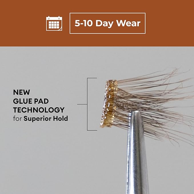 Silly George Pop-On Lashes - DIY 1-Step Pre-Glued Faux Eyelash Clusters, Natural Look Extensions, Brown - Bloom, 5-7 Pair Set, Pack of 60 Clusters