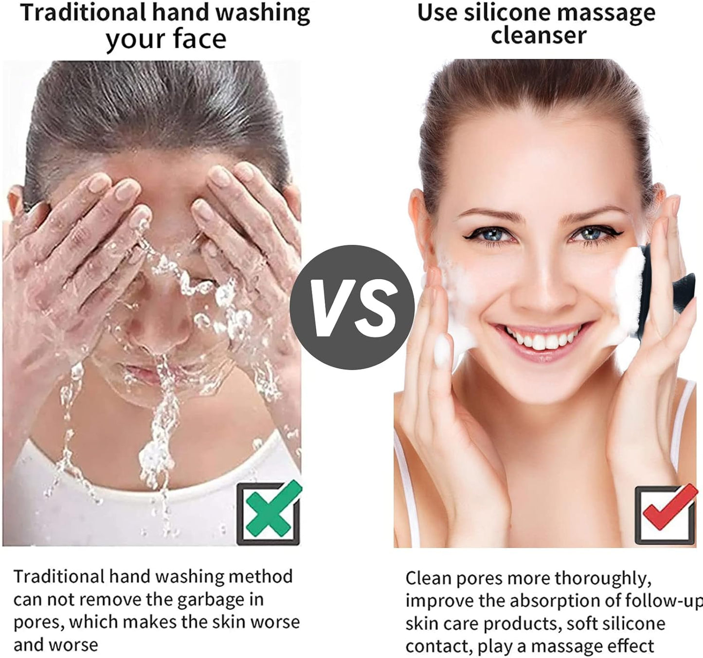 VWMYQ Face Scrubber 2 Pack Silicone Face Scrubber for Men Facial Cleansing Brush Silicone Face Wash Brush Manual Waterproof Cleansing Skin Care Face Brushes for and Exfoliating