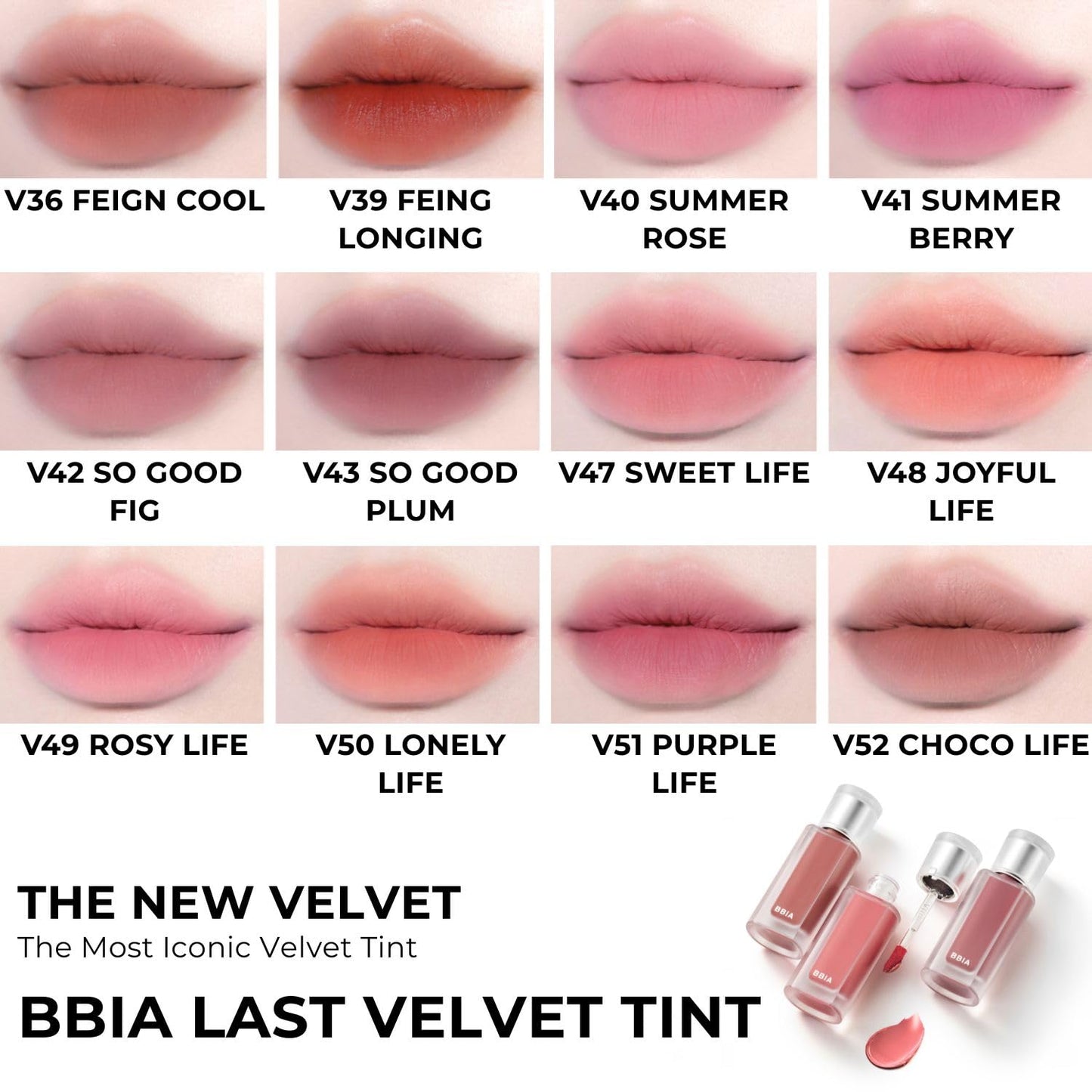 BBIA Last Velvet Tint NEW - Soft Creamy Matte Finish Lip Stain, Blur Effect & Velvety Texture, Long-Lasting, High Pigment, Non-Drying, Vegan, Korean Lip Makeup (V01 EXTRA PURE, Pack of 1)