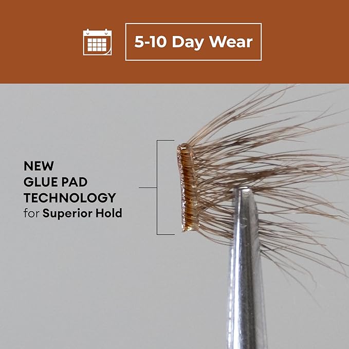 Silly George Pop-On Lashes - DIY 1-Step Pre-Glued Faux Eyelash Clusters, Natural Look Extensions, Brown - Flaunt, 5-7 Pair Set, Pack of 60 Clusters