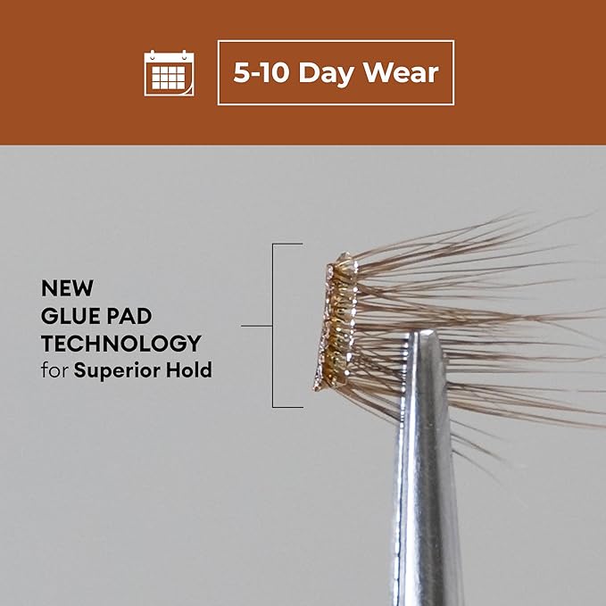 Silly George Pop-On Lashes - DIY 1-Step Pre-Glued Faux Eyelash Clusters, Natural Look Extensions, Brown - Flutter, 5-7 Pair Set, Pack of 60 Clusters