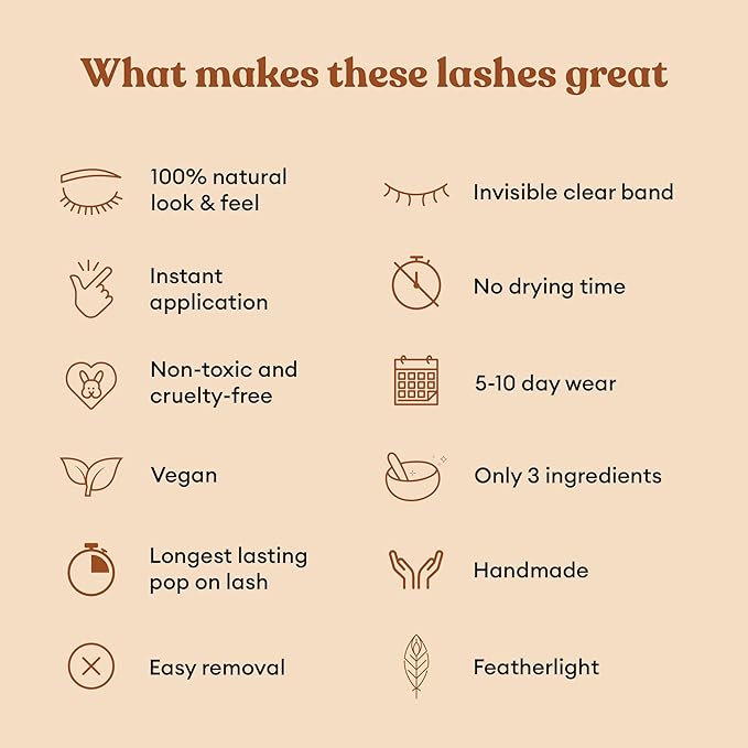 Silly George Pop-On Lashes - DIY 1-Step Pre-Glued Faux Eyelash Clusters, Natural Look Extensions, Brown - Flutter, 5-7 Pair Set, Pack of 60 Clusters