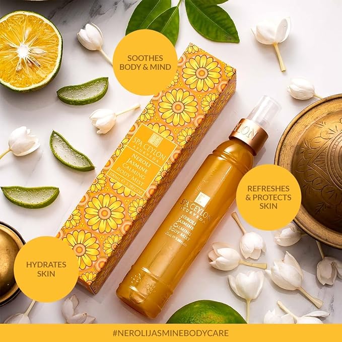 SPA CEYLON NEROLI JASMINE Calming Body Mist | Essential Oils | Aromatherapy Face and Body | Relaxing Pillow Mist | 100ml