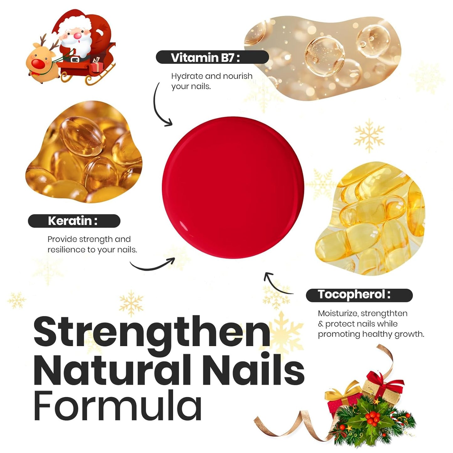 Beetles Red Nail Polish: 6Pcs Glitter Burgundy Red Sparkle Nail Polish Set, Quick Dry & Long Lasting Brilliant Overture White Silver Diy 4th of July Nail Art Design Gifts for Women