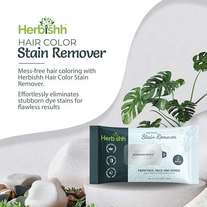 Hair Color Shampoo for Gray Hair, Dark Brown, 500ml with Color Stain Remover Wipes, Ammonia Free