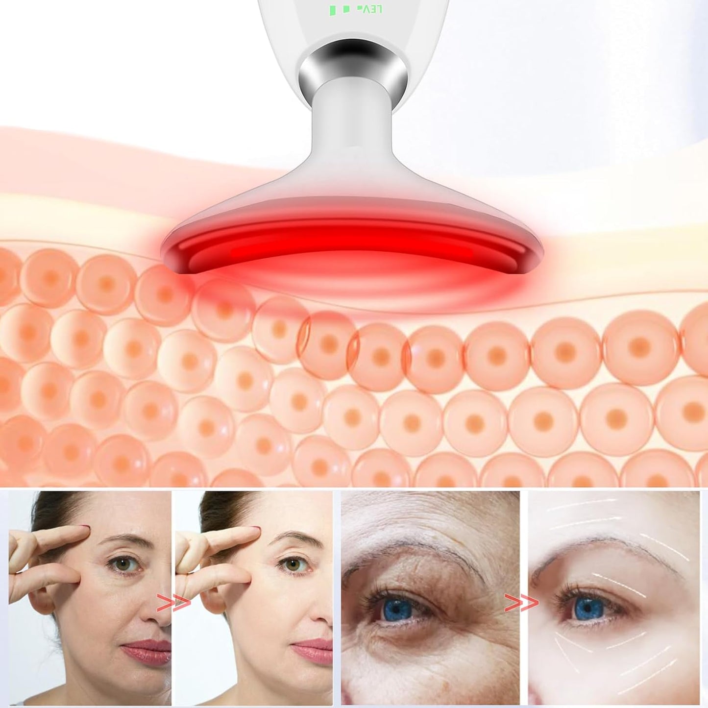 Facial Massager,7 Color LED Light Therapy for Face and Neck,Portable Beauty Skin Care Tools