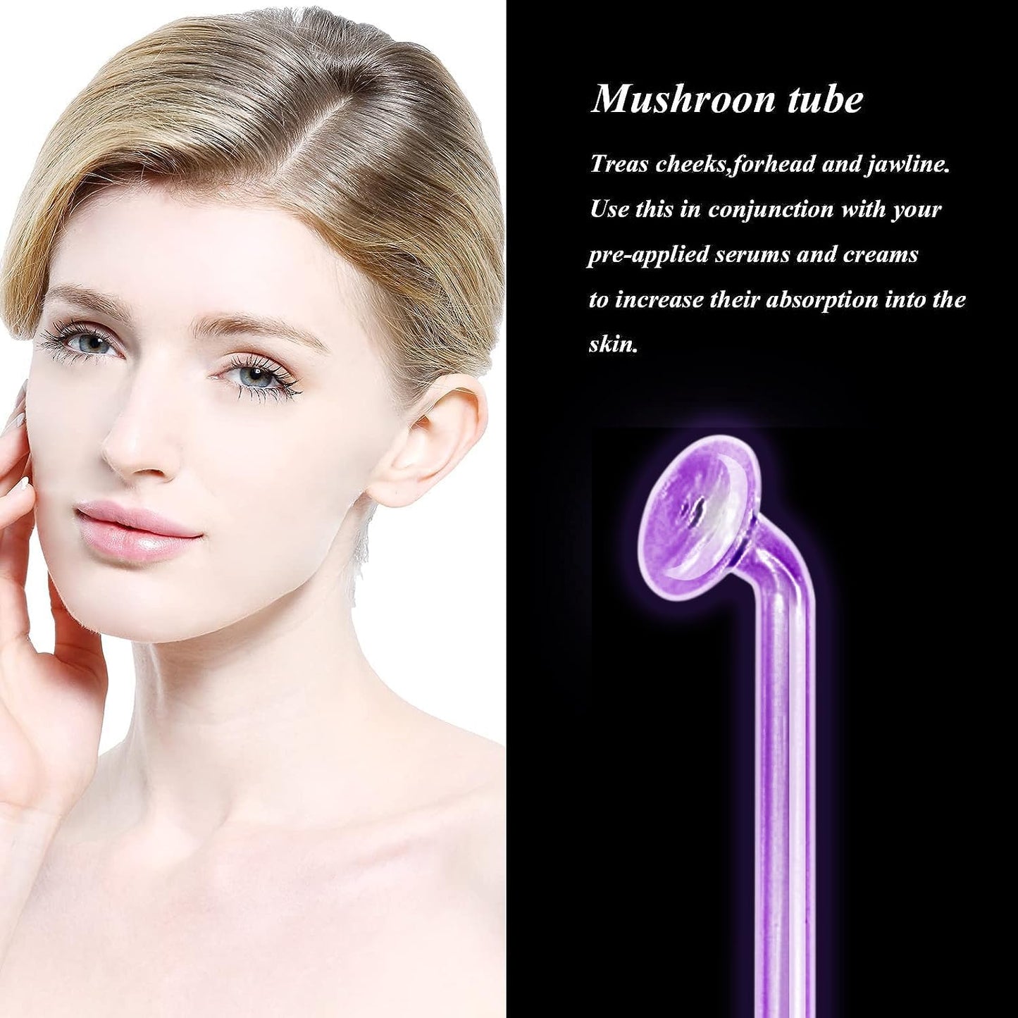 Spare Parts Mushroom for Handheld HIF Facial Hair Device Facial Care Orange Purple Blue Color Glass Tube Electrode Elitzia ETJX0066 (Purple)