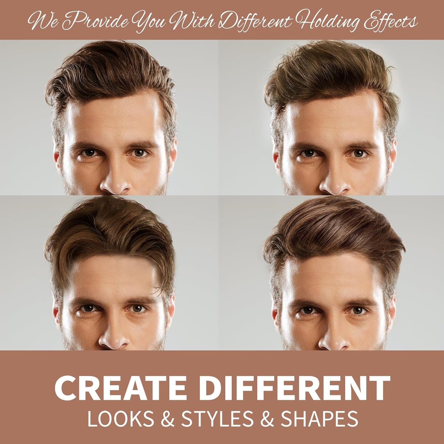 Hair Matte Wax for Men Firm & Strong Hold Matte Finish- Premium Water Based All Day Hold Hair Styling Clay- Hair Pomade Mens Styling Clay with Matte Shine- Mens Hair Styling Products Flake-Free(2PCS)