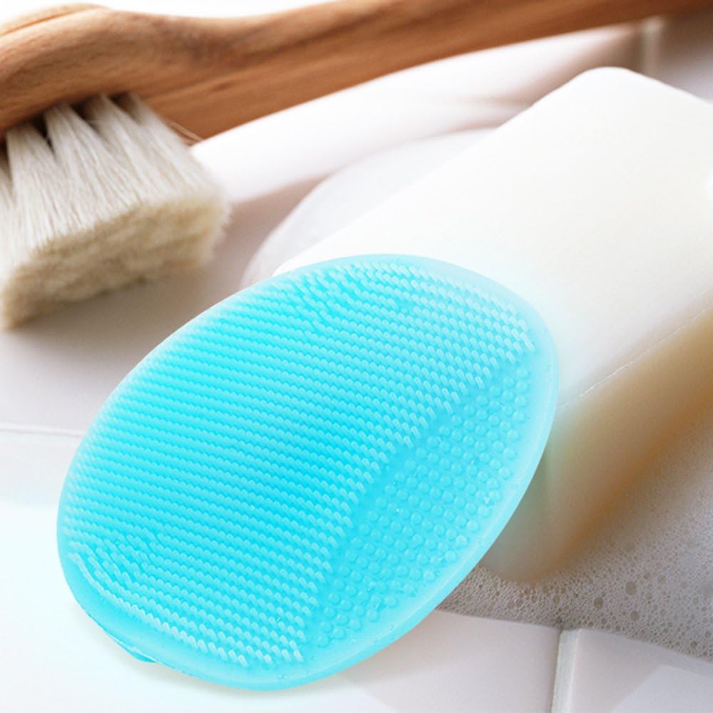 INNERNEED Super Soft Silicone Face Cleanser and Massager Brush Manual Facial Cleansing Scrubber Handheld Wash Pad for Sensitive, Delicate, Dry Skin (Pack of 4)