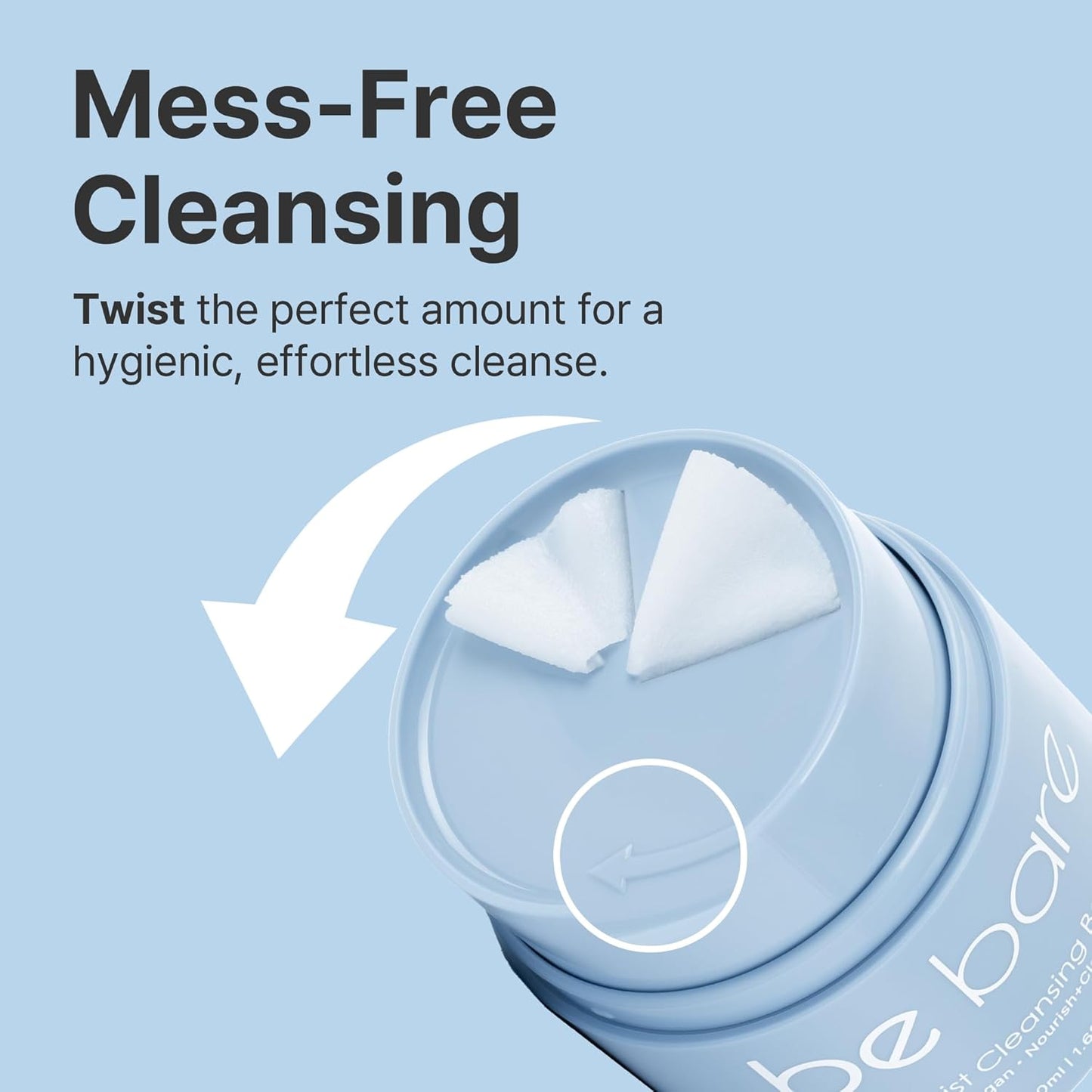 Bebare Twist Cleansing Balm with Hygienic Twist Dispenser: Cleanser for Heavy Makeup Removal, Hydrating Facial Wash for All Skin Types. Korean Vegan Skincare with Natural Oils, 1.69 Fl Oz