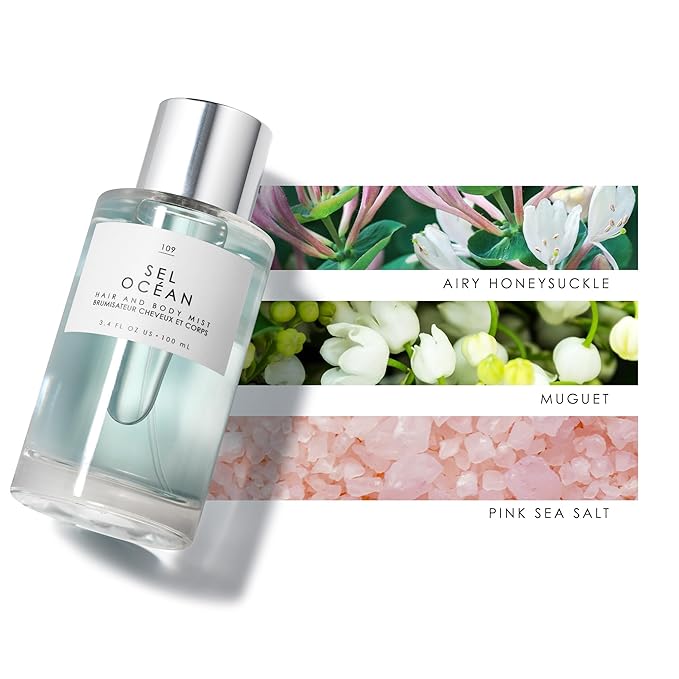 Le Monde Gourmand Sel Océan Hair & Body Perfume Mist - 3.4oz (100ml) - Honeysuckle, Muguet and Pink Sea Salt Fragrance Notes