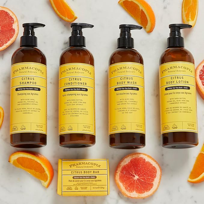 Pharmacopia Citrus Conditioner - Natural Scalp Moisturizer, Vegan & Cruelty-Free Hair Care with Shea Butter, Aloe Vera, Jojoba Oil, and Olive Leaf Extract for Dry Hair Treatment and Detangling, 16 oz