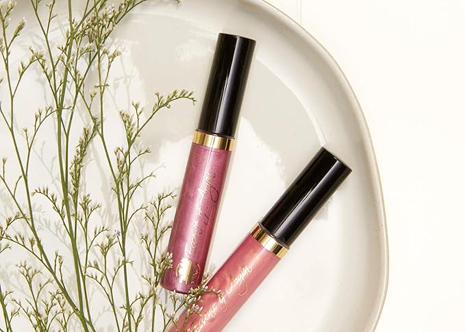 Essence Of Argan Pink Bronze Lip Gloss with Moroccan Argan Oil to Moisturize and Plump your Lips – Lip Care to Eliminate Dryness - Pink Bronze Glossy Finish 0.25oz