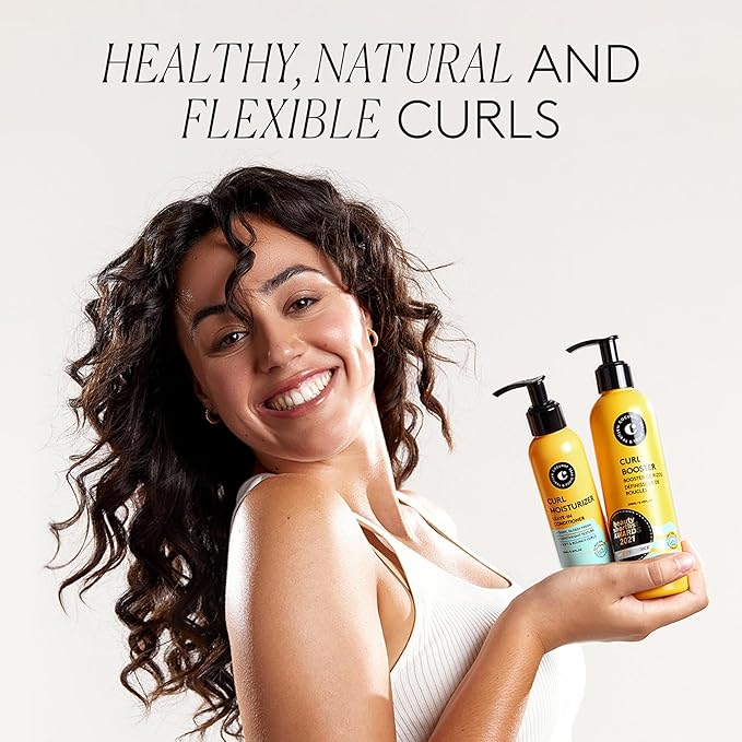 COCUNAT Curly Method 2-Step Kit - Leave-In Curl Moisturizer + Curl Booster Gel - Defines, Hydrates & Controls Frizz for Perfect Curls - Strengthens & Smooths - 250ml + 150m